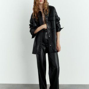 Zara Faux Leather Overshirt